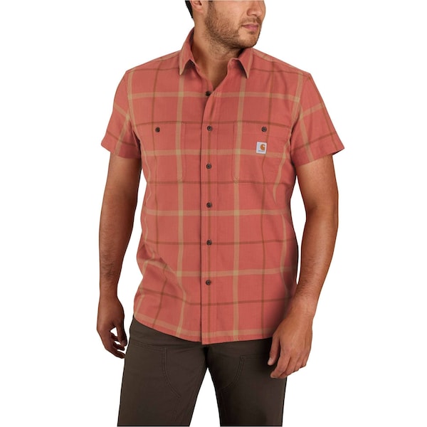 Carhartt Rugged Flex Relaxed Fit Lightweight Short-Sleeve Shirt, Terra Cotta, Medium, REG 105701-TECMREG - main